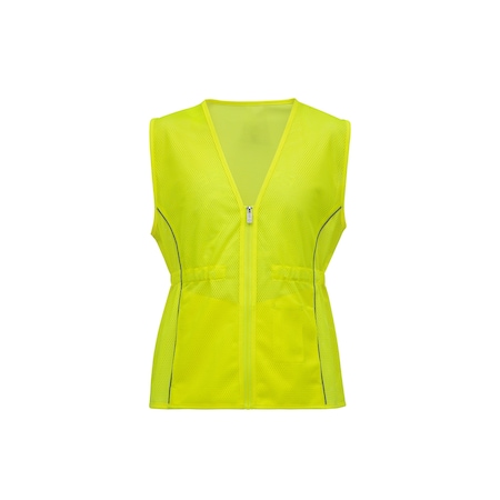 2W International Non-ANSI Fitted Safety Vest 2XL Plain Back, , Zipper 2 Pockets RW503 2XL